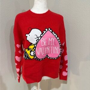 Peanuts Red Valentine's Sweater with Pink Heart